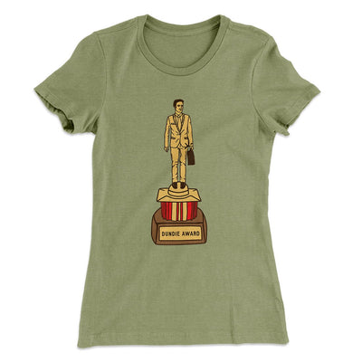 The Dundies Women's T-Shirt Light Olive | Funny Shirt from Famous In Real Life