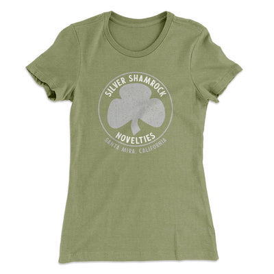 Silver Shamrock Novelties Women's T-Shirt Light Olive | Funny Shirt from Famous In Real Life