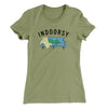 Indoorsy Women's T-Shirt Light Olive | Funny Shirt from Famous In Real Life