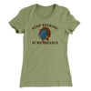 Stop Staring At My Breasts Funny Thanksgiving Women's T-Shirt Light Olive | Funny Shirt from Famous In Real Life