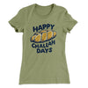Happy Challah Days Women's T-Shirt Light Olive | Funny Shirt from Famous In Real Life