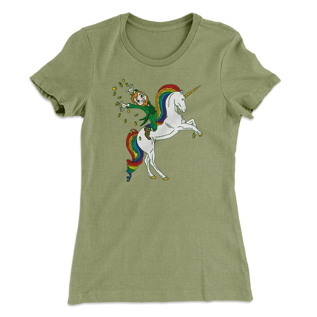 Leprechaun Unicorn Jockey Women's T-Shirt | Funny Shirt from Famous In Real Life