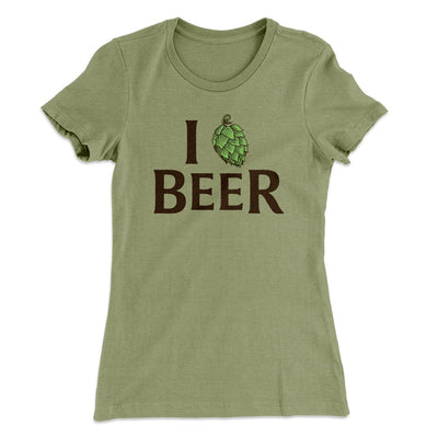I Hop Craft Beer Women's T-Shirt Light Olive | Funny Shirt from Famous In Real Life