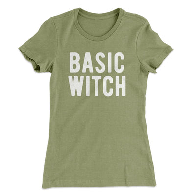 Basic Witch Women's T-Shirt Light Olive | Funny Shirt from Famous In Real Life