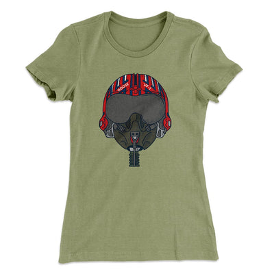 Goose Helmet Women's T-Shirt Light Olive | Funny Shirt from Famous In Real Life
