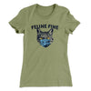 Feline Fine Women's T-Shirt Light Olive | Funny Shirt from Famous In Real Life