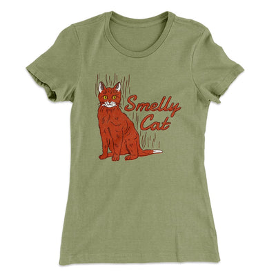 Smelly Cat Women's T-Shirt Light Olive | Funny Shirt from Famous In Real Life