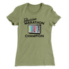 Television Marathon Champion Women's T-Shirt Light Olive | Funny Shirt from Famous In Real Life