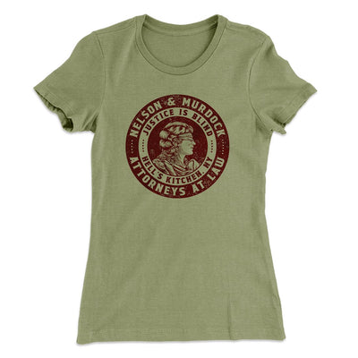 Nelson And Murdock Attorneys At Law Women's T-Shirt Light Olive | Funny Shirt from Famous In Real Life