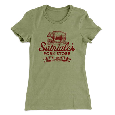 Satriale's Women's T-Shirt Light Olive | Funny Shirt from Famous In Real Life