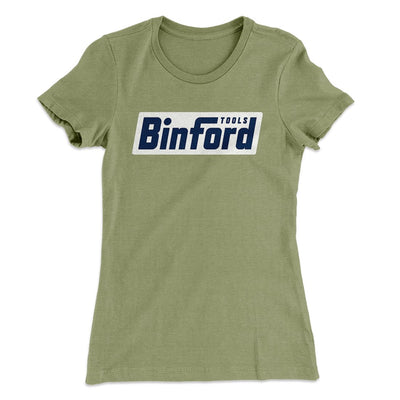 Binford Tools Women's T-Shirt Light Olive | Funny Shirt from Famous In Real Life