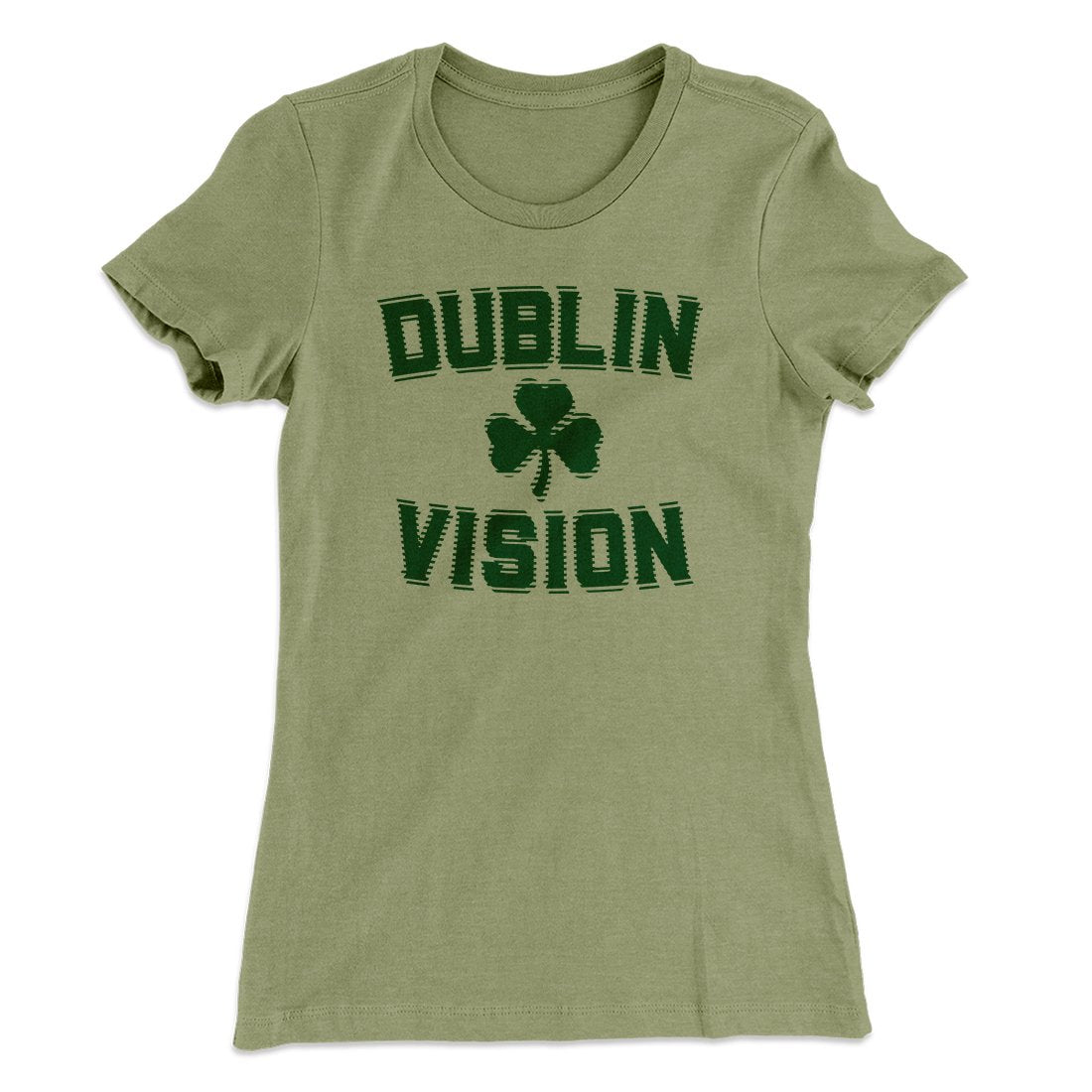 Dublin Vision Women's T-Shirt Light Olive | Funny Shirt from Famous In Real Life