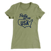 Party in the USA Women's T-Shirt Light Olive | Funny Shirt from Famous In Real Life