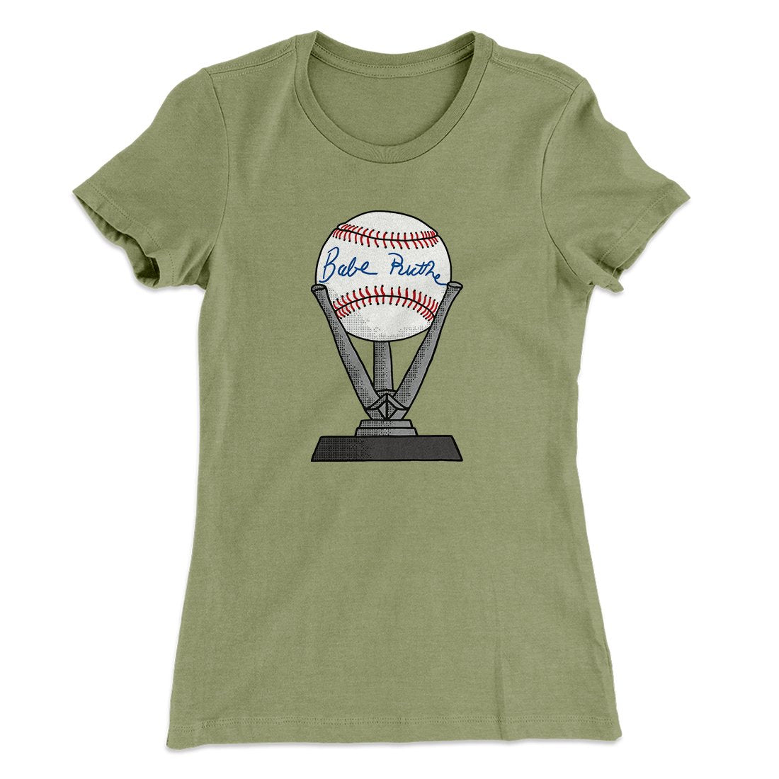Babe Ruth Signed Ball Women's T-Shirt | Funny Shirt from Famous In Real Life