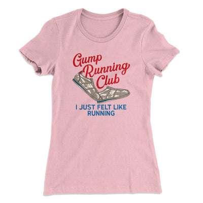 Gump Running Club Women's T-Shirt Light Pink | Funny Shirt from Famous In Real Life
