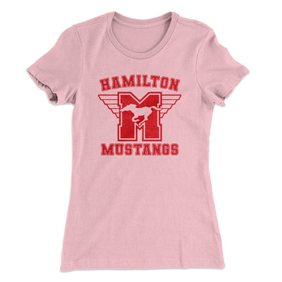 Hamilton Mustangs Women's T-Shirt Light Pink | Funny Shirt from Famous In Real Life
