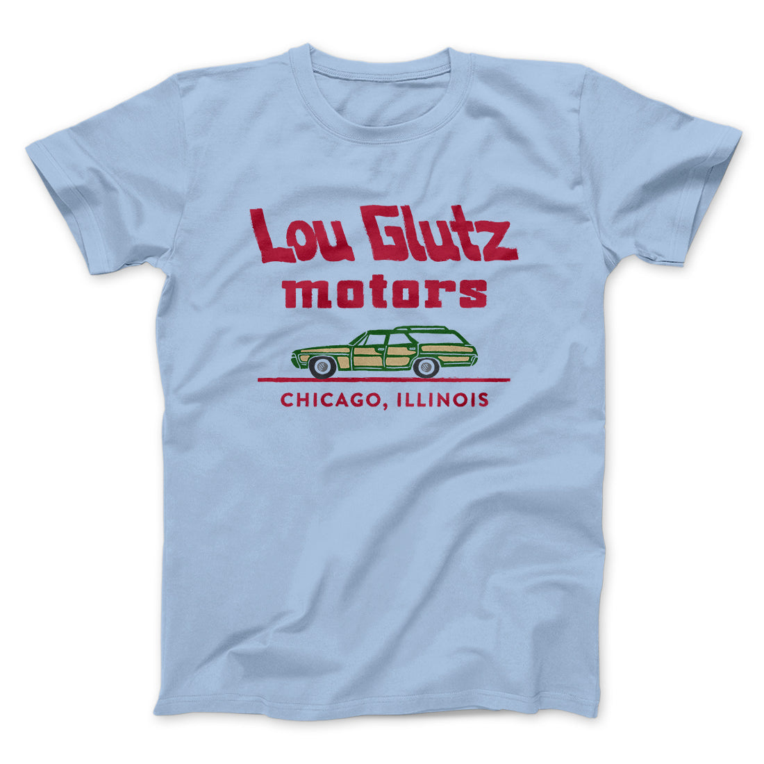 Lou Glutz Motors Funny Movie Men/Unisex T-Shirt Baby Blue | Funny Shirt from Famous In Real Life