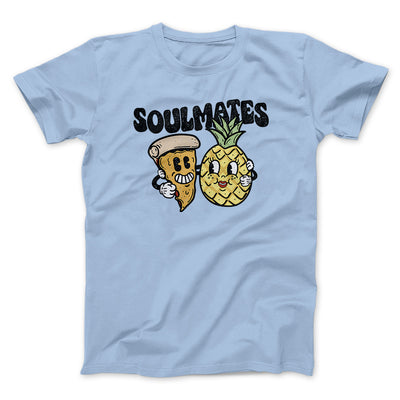 Soulmates Pineapple & Pizza Men/Unisex T-Shirt Heather Ice Blue | Funny Shirt from Famous In Real Life