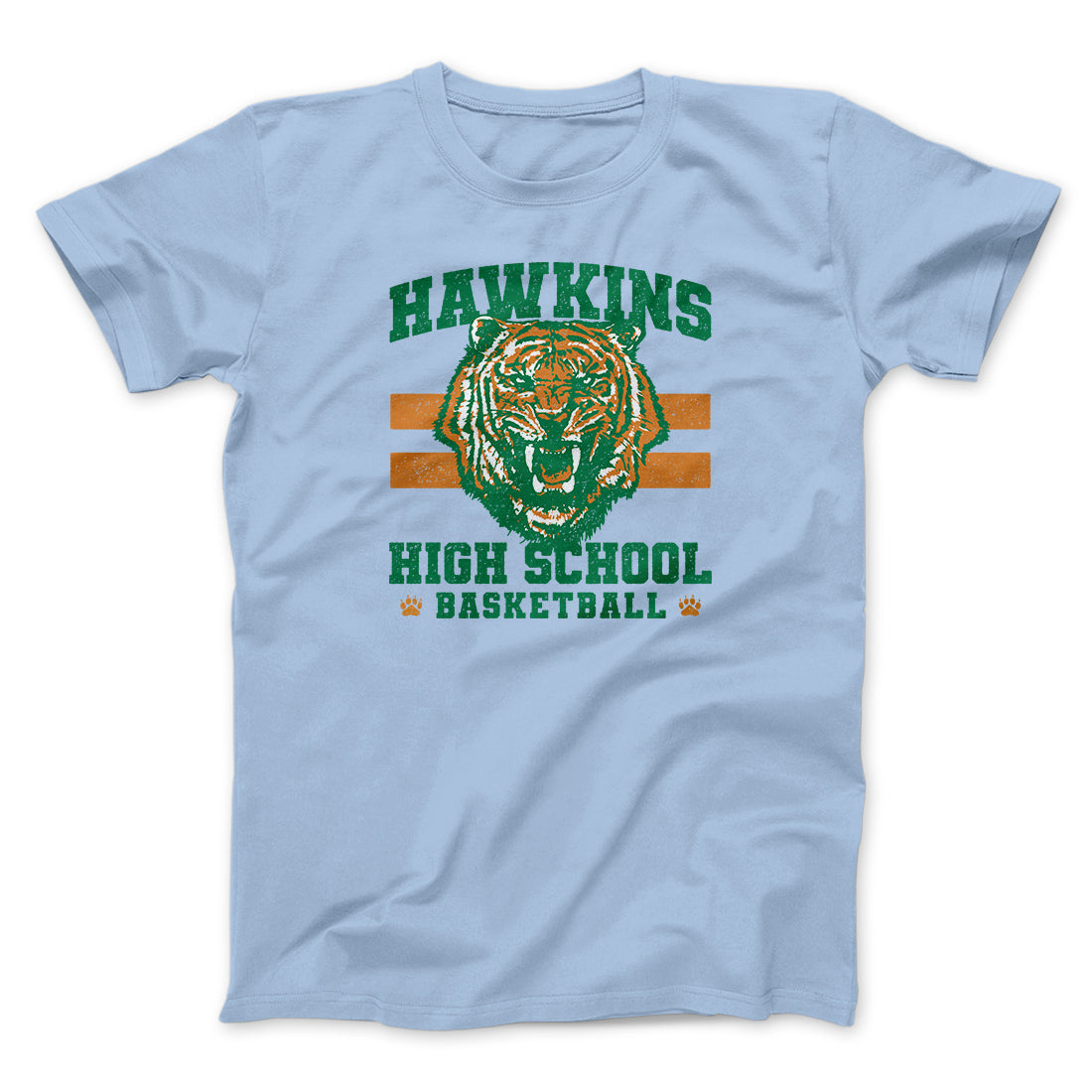 Hawkins Tigers Basketball Men/Unisex T-Shirt Light Blue | Funny Shirt from Famous In Real Life
