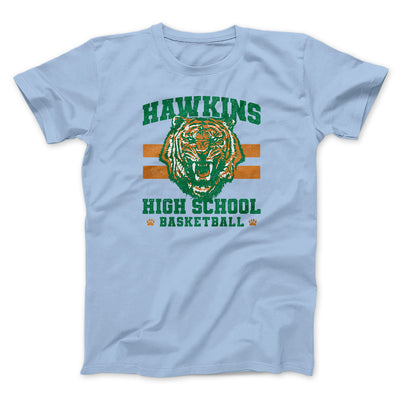 Hawkins Tigers Basketball Men/Unisex T-Shirt Light Blue | Funny Shirt from Famous In Real Life