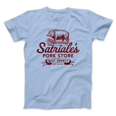 Satriale's Meat Market Men/Unisex T-Shirt Heather Ice Blue | Funny Shirt from Famous In Real Life