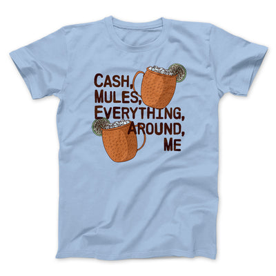 Cash Mules Everything Around Me Funny Men/Unisex T-Shirt Baby Blue | Funny Shirt from Famous In Real Life