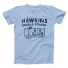 Hawkins Middle School A/V Club Men/Unisex T-Shirt Heather Ice Blue | Funny Shirt from Famous In Real Life