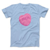 Meh. Candy Heart Funny Men/Unisex T-Shirt Heather Ice Blue | Funny Shirt from Famous In Real Life