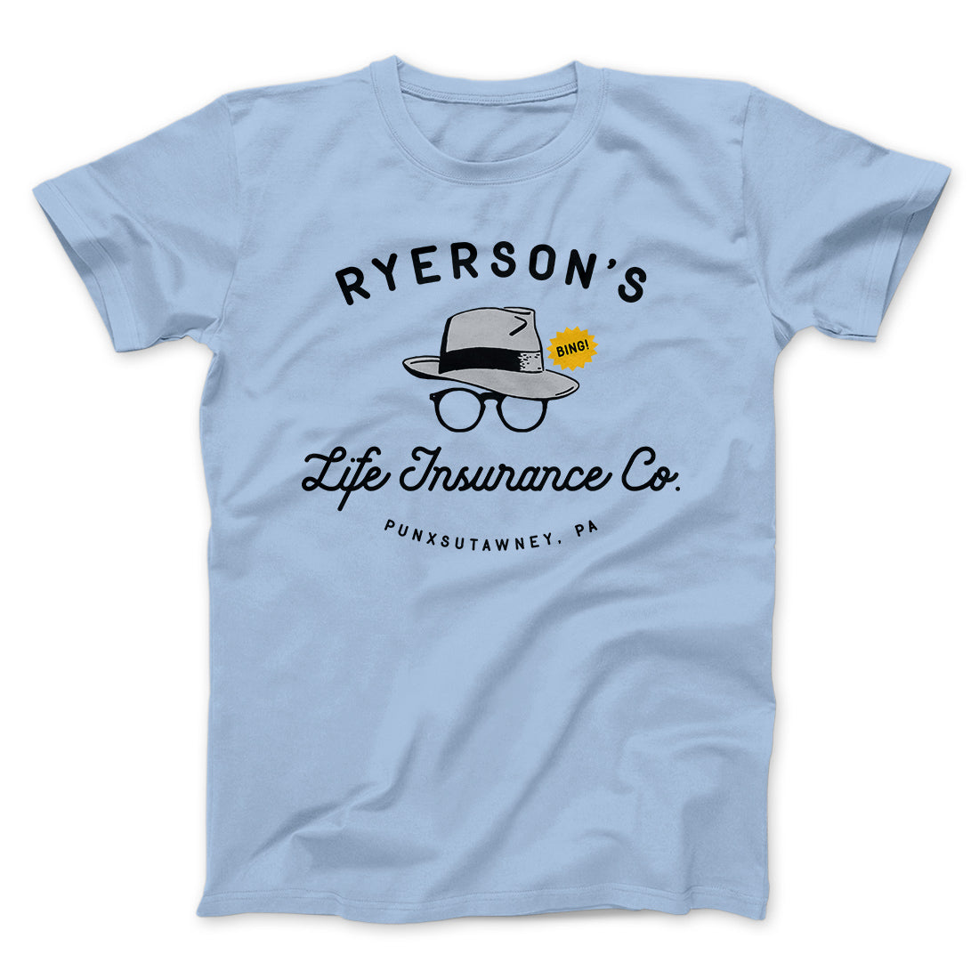 Ryerson's Life Insurance Funny Movie Men/Unisex T-Shirt Heather Ice Blue | Funny Shirt from Famous In Real Life