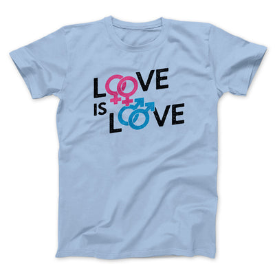 Love is Love Men/Unisex T-Shirt Heather Ice Blue | Funny Shirt from Famous In Real Life