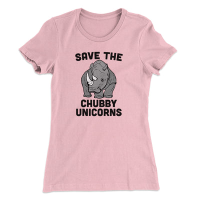 Save The Chubby Unicorns Women's T-Shirt Hot Pink | Funny Shirt from Famous In Real Life