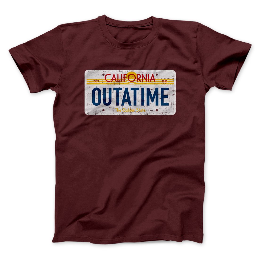 Outatime License Plate Funny Movie Men/Unisex T-Shirt | Funny Shirt from Famous In Real Life