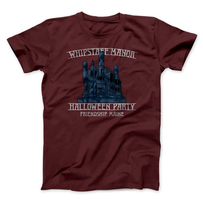 Whipstaff Manor Halloween Party Funny Movie Men/Unisex T-Shirt Maroon | Funny Shirt from Famous In Real Life