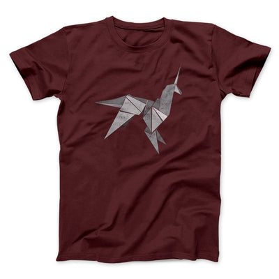 Origami Unicorn Funny Movie Men/Unisex T-Shirt Maroon | Funny Shirt from Famous In Real Life