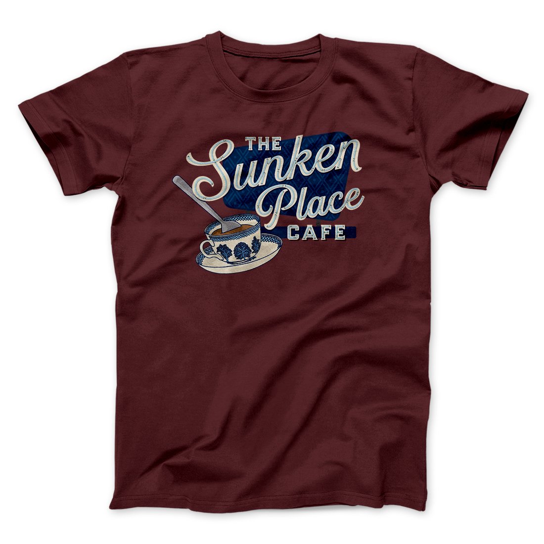 The Sunken Place Cafe Funny Movie Men/Unisex T-Shirt Maroon | Funny Shirt from Famous In Real Life