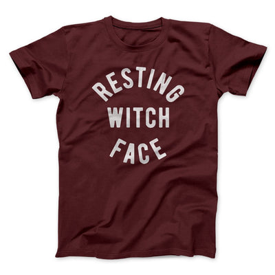 Resting Witch Face Men/Unisex T-Shirt Maroon | Funny Shirt from Famous In Real Life
