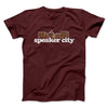 Speaker City Funny Movie Men/Unisex T-Shirt Maroon | Funny Shirt from Famous In Real Life