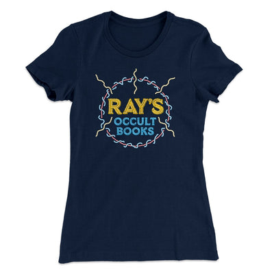 Ray's Occult Books Women's T-Shirt Midnight Navy | Funny Shirt from Famous In Real Life