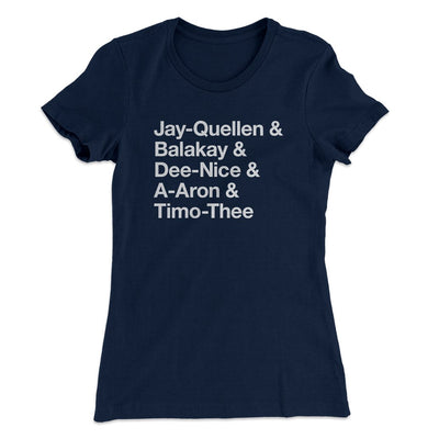 Substitute Teacher Names Women's T-Shirt Midnight Navy | Funny Shirt from Famous In Real Life