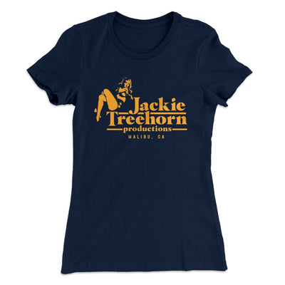 Jackie Treehorn Productions Women's T-Shirt Midnight Navy | Funny Shirt from Famous In Real Life