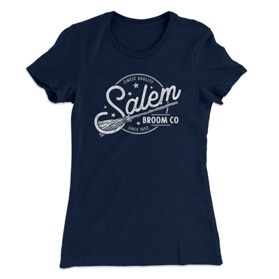 Salem Broom Company Women's T-Shirt Midnight Navy | Funny Shirt from Famous In Real Life