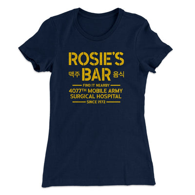 Rosie's Bar Women's T-Shirt Midnight Navy | Funny Shirt from Famous In Real Life