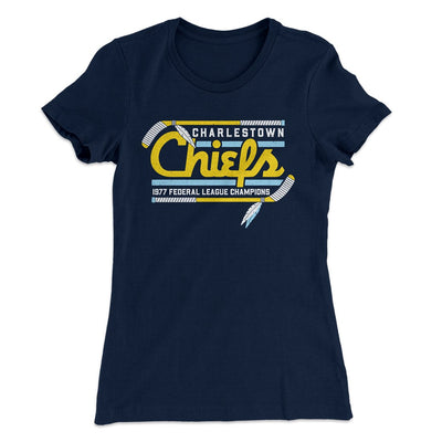Charlestown Chiefs Women's T-Shirt Midnight Navy | Funny Shirt from Famous In Real Life