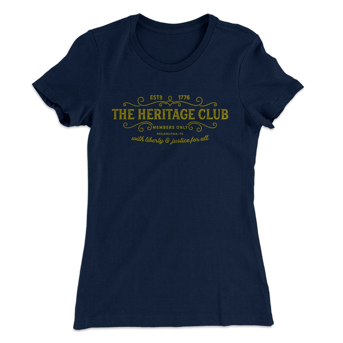 The Heritage Club Women's T-Shirt Midnight Navy | Funny Shirt from Famous In Real Life