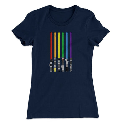 Lightsaber Color Rainbow Women's T-Shirt Midnight Navy | Funny Shirt from Famous In Real Life