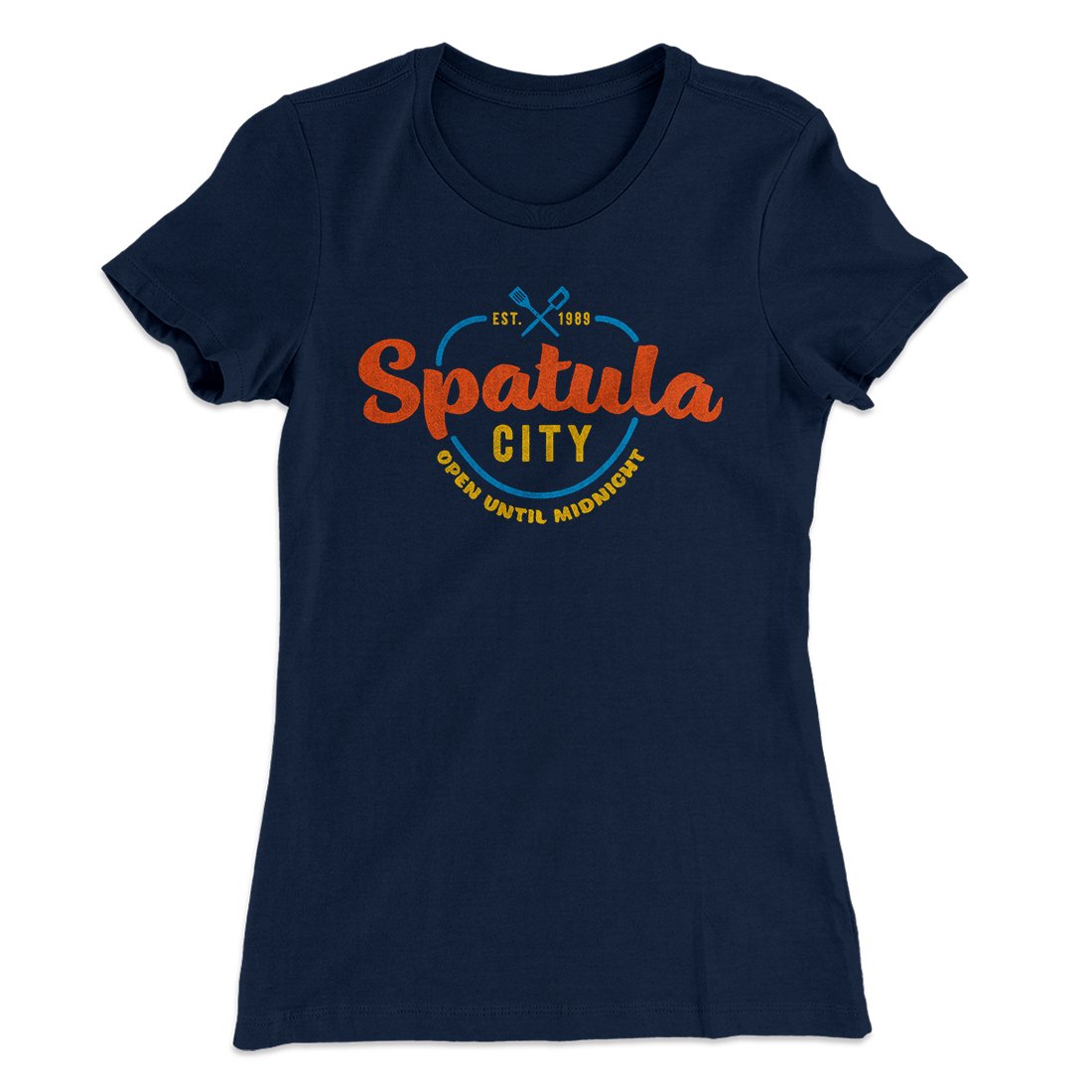 Spatula City Women's T-Shirt Midnight Navy | Funny Shirt from Famous In Real Life