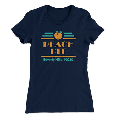 Peach Pit Diner Women's T-Shirt Midnight Navy | Funny Shirt from Famous In Real Life