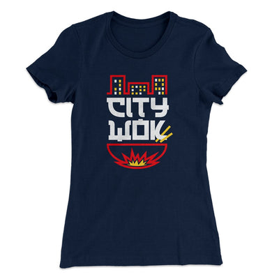 City Wok Women's T-Shirt Midnight Navy | Funny Shirt from Famous In Real Life