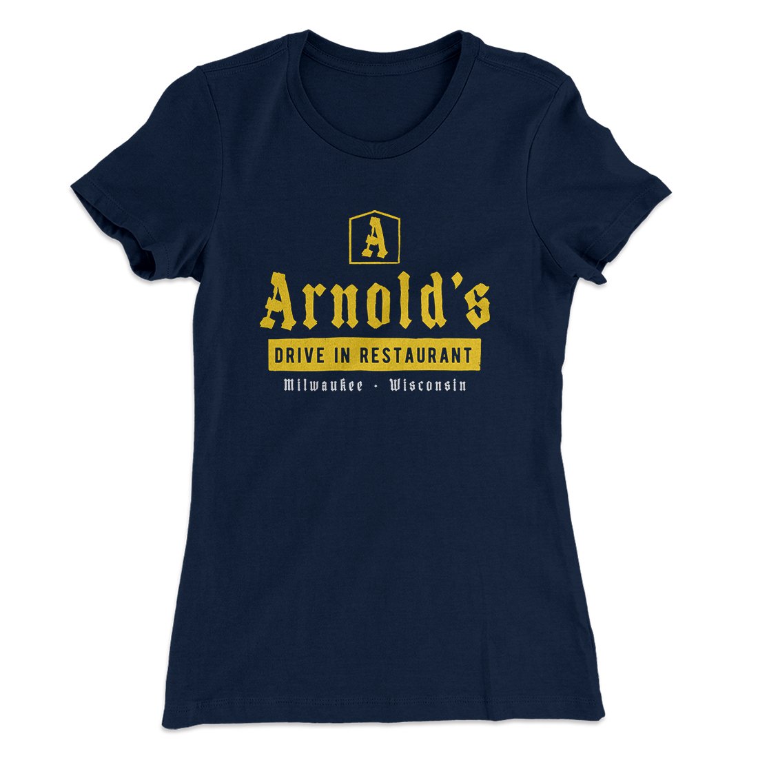 Arnold's Drive In Women's T-Shirt Midnight Navy | Funny Shirt from Famous In Real Life
