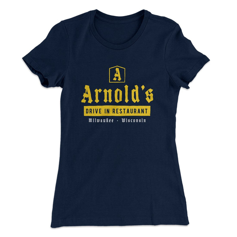 Arnold's Drive In Women's T-Shirt Midnight Navy | Funny Shirt from Famous In Real Life